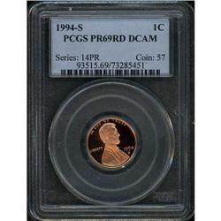 1994-S Lincoln 1C PCGS MS69 RD