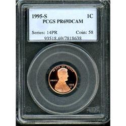 1995-S Lincoln 1C PCGS PF69 DC
