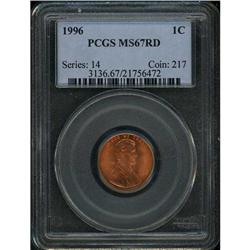 1996 Lincoln 1C PCGS MS67 R