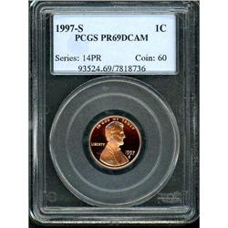 1997-S Lincoln 1C PCGS PF69 DC