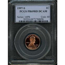 1997-S Lincoln 1C PCGS PF69 DC