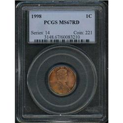 1998 Lincoln 1C PCGS MS67 R