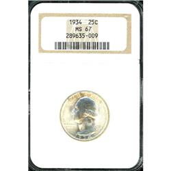 1934 Washington 25C NGC MS67