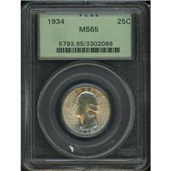 1934 Washington 25C PCGS MS65