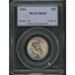 1934 Washington 25C PCGS MS65