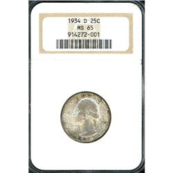 1934-D Washington 25C NGC MS65