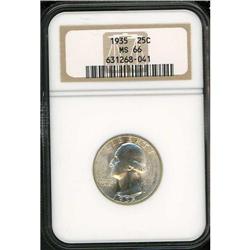 1935 Washington Quarter Dollar NGC MS66