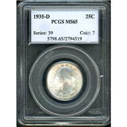 1935-D Washington 25C PCGS MS65