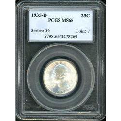 1935-D Washington 25C PCGS MS65
