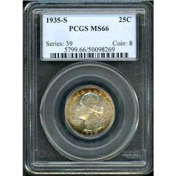 1935-S Washington 25C PCGS MS66