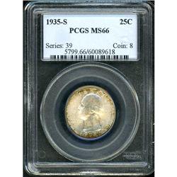 1935-S Washington 25C PCGS MS66