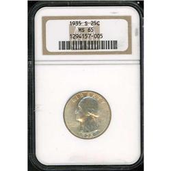 1935-S Washington 25C NGC MS65