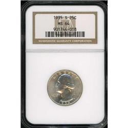 1935-S Washington Quarter Dollar NGC MS64