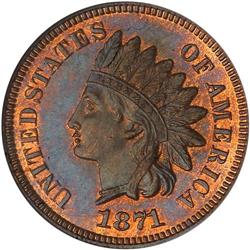 Lot 0645 1871 Indian Head 1C NGC PF65 RB