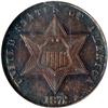 Image 1 : Lot 0686 1872 Silver 3C NGC MS63
