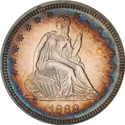 Lot 0763 1868 Liberty Seated 25C PCGS PF64 CAM