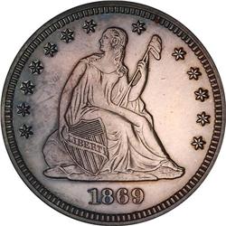 Lot 0764 1869 Liberty Seated 25C PCGS Proof 62