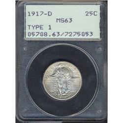 Lot 0779 1917-D Liberty Standing 25C. Type 1 PCGS MS63