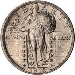 Lot 0780 1918 Liberty Standing 25C PCGS MS65