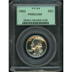 Lot 0789 1950 Washington 25C PCGS PF65 CAM