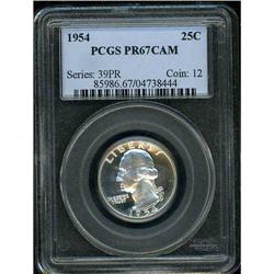 Lot 0793 1954 Washington 25C PCGS PF67 CAM