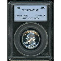 Lot 0794 1955 Washington 25C PCGS PF67 CAM