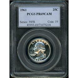 Lot 0800 1961 Washington 25C PCGS PF69 CAM