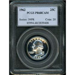 Lot 0801 1962 Washington 25C PCGS PF68 CAM