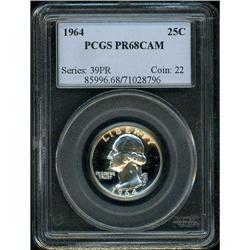 Lot 0803 1964 Washington 25C PCGS PF68 CAM