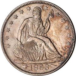 Lot 0808 1853 Liberty Seated 50C. Arrows & Rays MS64 RA