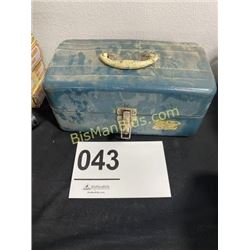 Vintage Metal Tackle Box w/ Tackle - Blue