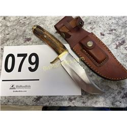 Rough Rider Antler Handled Bowie Knife & Heavy