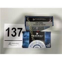 40 Rounds Federal Ammunition 270 WIN 150 Gr Soft