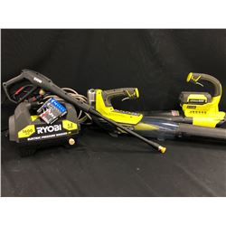 RYOBI 1600PSI PRESSURE WASHER, RYOBI 18V CORDLESS LEAF BLOWER