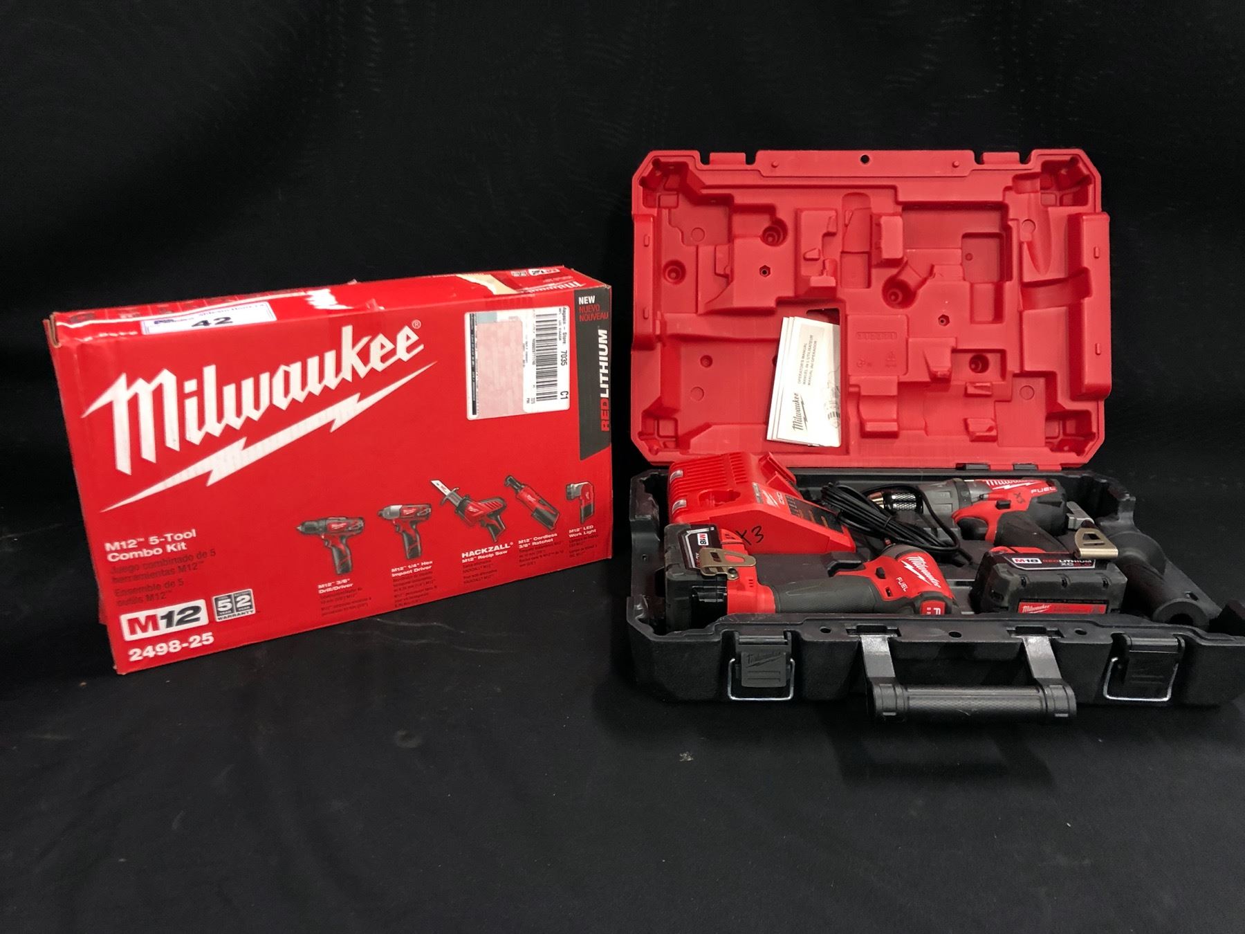 MILWAUKEE M12 5 TOOLS COMBO KIT, MILWAUKEE M18 CORDLESS DRILL SET