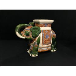 CERAMIC PAINTED ELEPHANT STATUE 17" TALL