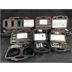 6 POWERBUILT TOOL KITS INC. A/C SERVICE KIT # 648747, 2X PISTON RING COMPRESSOR KITS #940387,