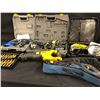 Image 1 : ASSORTED TOOLS INC. DEWALT DW317 JIG SAW, RYOBI DRILL AND FLASHLIGHT KIT WITH 2 BATTERIES/NO