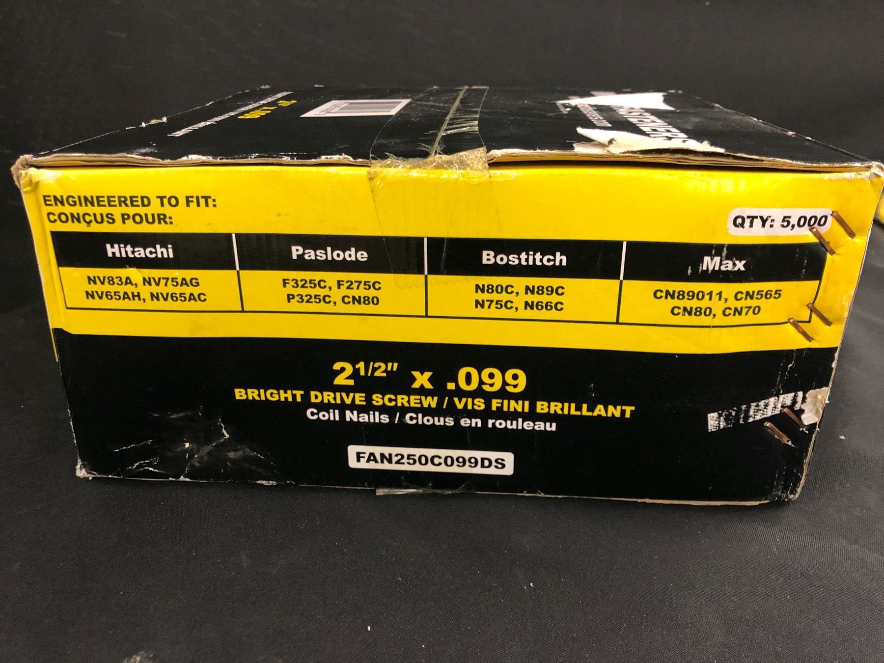 3 BOXES OF COIL NAILS INC 3 X 120 4000 COUNT AND 2 CASES OF 2 1 2 3 BOXES OF COIL NAILS INC 3 X 120 4000 COUNT AND 2 CASES OF 2 1 2