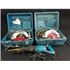 Image 1 : 2 MAKITA 7 14" CORDED CIRCULAR SAWS, MODEL 5007MGA, WITH ASSORTED BLADES, AND MAKITA CORDED