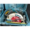 Image 2 : 2 MAKITA 7 14" CORDED CIRCULAR SAWS, MODEL 5007MGA, WITH ASSORTED BLADES, AND MAKITA CORDED