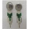 Image 1 : CONCHO MALACHITE EARRINGS STERLING SILVER HEISHI