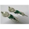 Image 4 : CONCHO MALACHITE EARRINGS STERLING SILVER HEISHI