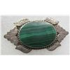 Image 1 : LANDSCAPE MALACHITE PIN STERLING SILVER BROOCH