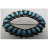 Image 1 : ZUNI KINGMAN TURQUOISE PIN STERLING SILVER