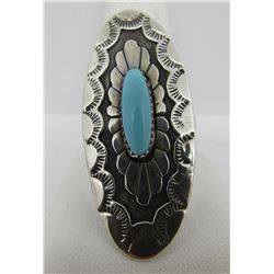 KS MARK TURQUOISE RING STERLING SILVER CONCHO