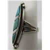 Image 2 : INLAY GEM TURQUOISE MOP RING STERLING SILVER