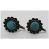 Image 1 : FRED HARVEY ERA TURQUOISE EARRINGS STERLING SILVER