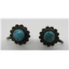 Image 3 : FRED HARVEY ERA TURQUOISE EARRINGS STERLING SILVER