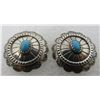 Image 1 : TURQUOISE CONCHO EARRINGS STERLING SILVER